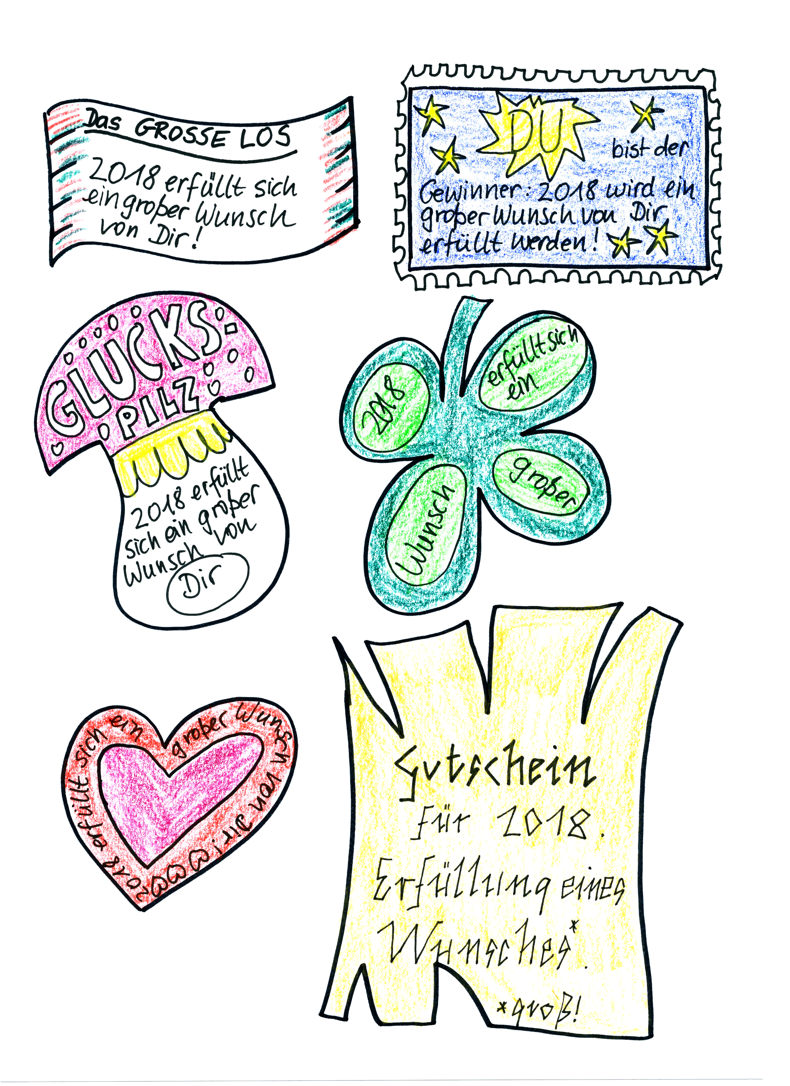 Glückskarten Silvester
